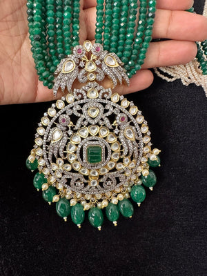 Rang Emerald Victorian Long Necklace Indian Long Necklace Victorian Jewelry Indian