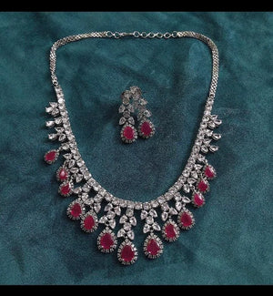 May Ruby Diamond Necklace / Statement Jewelry/ Statement Necklace/ Elegant Jewelry/ Unique Jewelry/ Indian Jewelry/ CZ choker Necklace