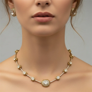 Kesha Uncut Polki Moissanite Necklace Set