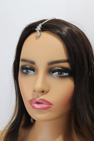 April Dainty Silver Diamond Maang tikka