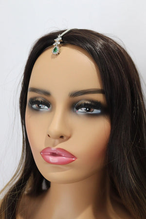 April Dainty Silver Diamond Maang tikka