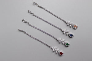 April Dainty Silver Diamond Maang tikka