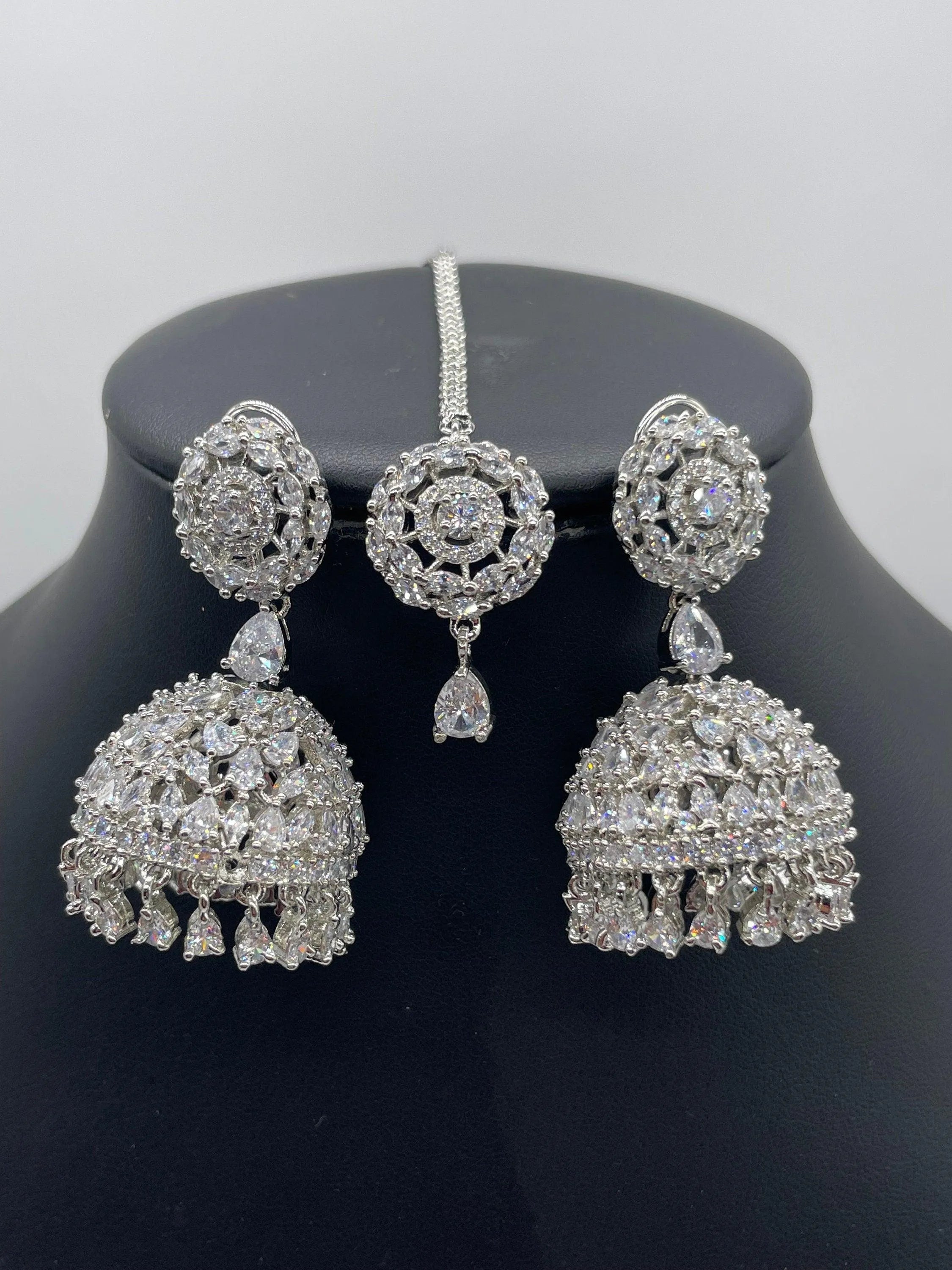 April Diamond Earring Tikka Set