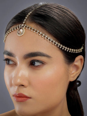 Gold Mathapatti / Damini / Indian Jewelry/ Matha Patti/ Indian Bridal Jewelry/ Gold Tika/ Indian Wedding Jewelry/ Pakistani Jewelery