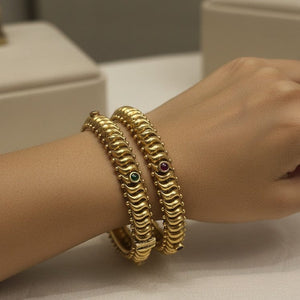 Matte Gold Openable Bangle Pair