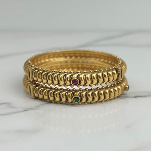 Matte Gold Openable Bangle Pair