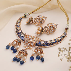 Mehfil Meena Blue Hasli Set