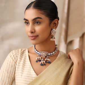 Mehfil Meena Blue Hasli Set