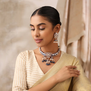 Mehfil Meena Blue Hasli Set