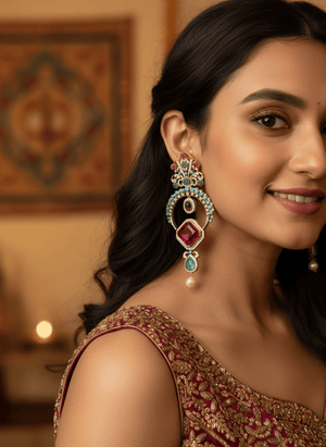 Mehmal Turquoise Statement Earrings