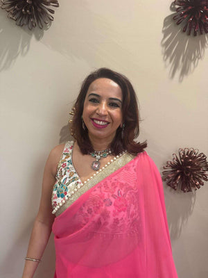 Mint Pink Kundan Victorian Set