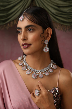 5 Piece CZ Diamond Necklace Set