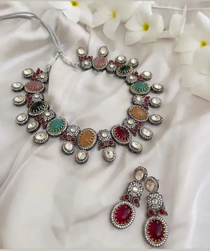 Anvi Navratan Kundan Necklace