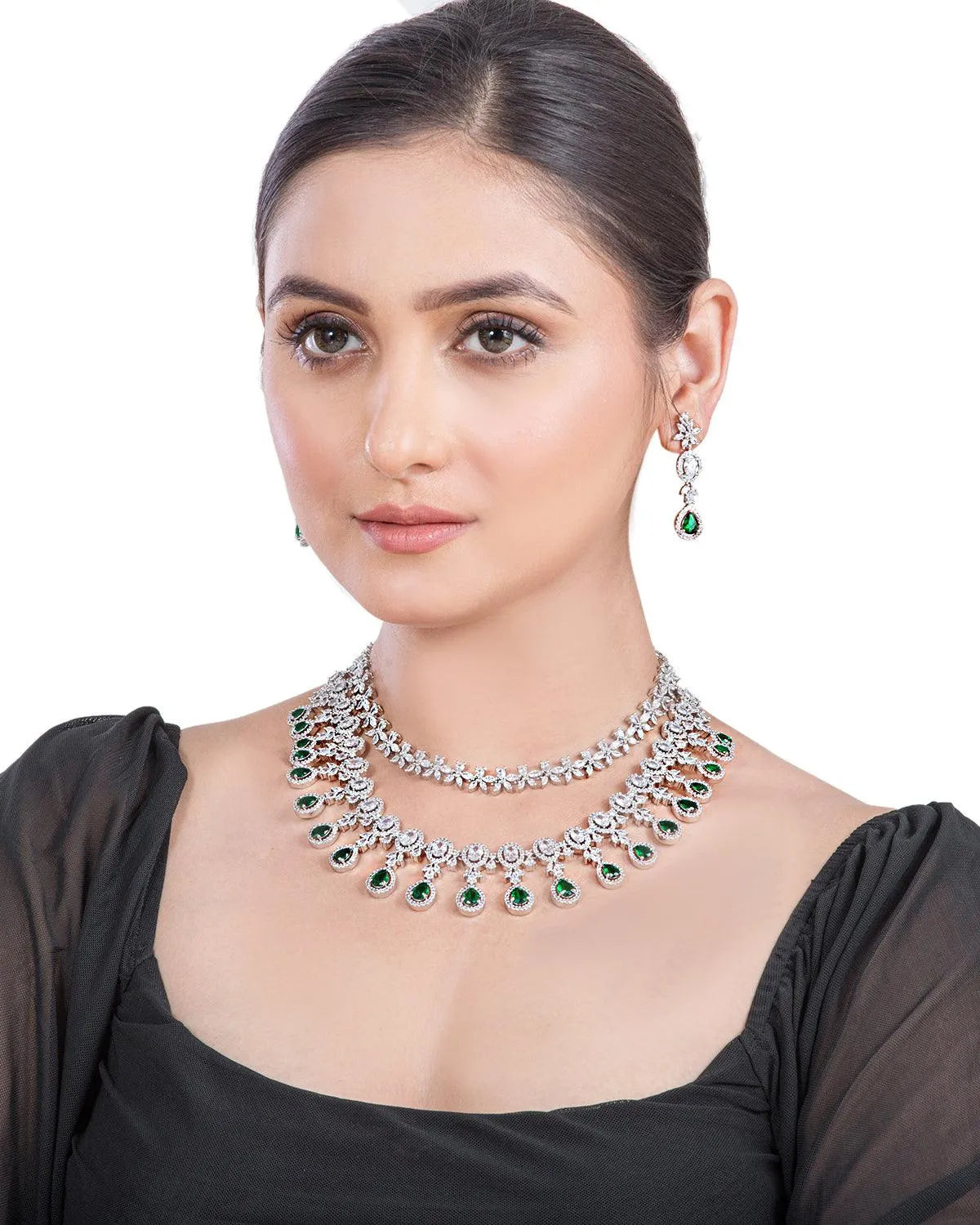 Aster Two Layer CZ Diamond Necklace