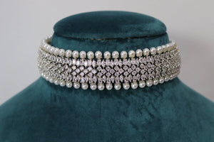 Dima CZ Pearl Choker Necklace
