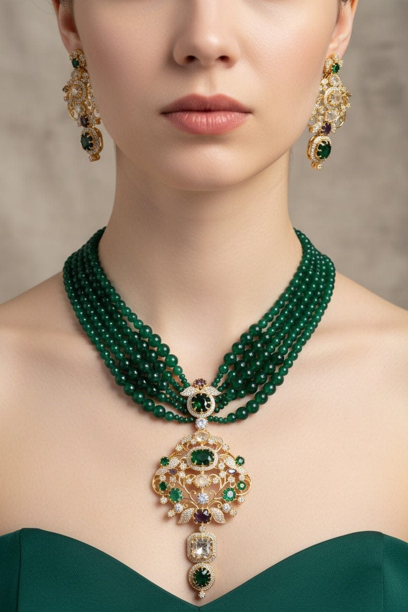 Emerald Royal Sabya Set