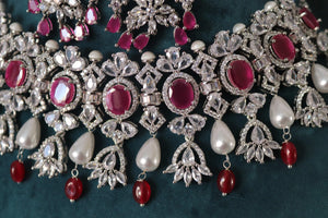 Erika Ruby CZ Choker with Pearls