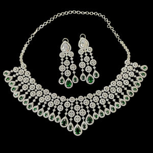 Green Anita CZ Necklace Set