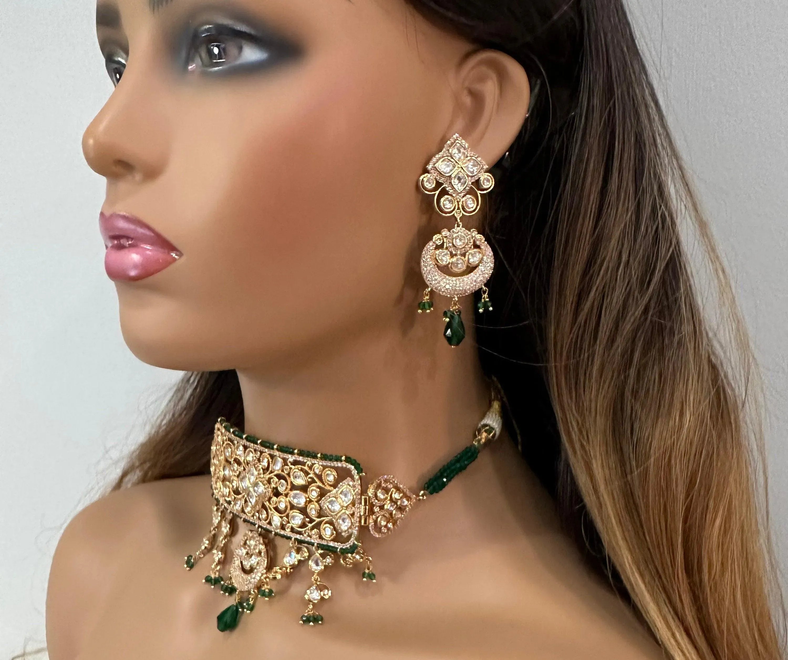 Green Fine Kundan Choker