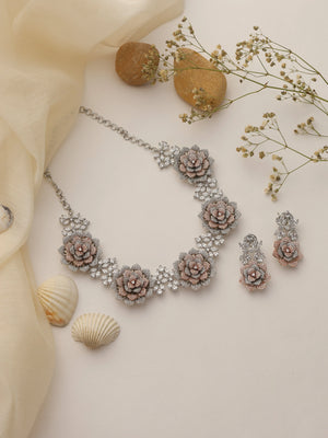 Ira CZ Rose Necklace