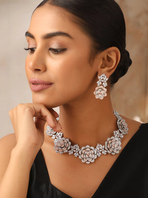 Ira CZ Rose Necklace