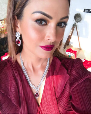 Jan Ruby Cubic Zirconium Necklace