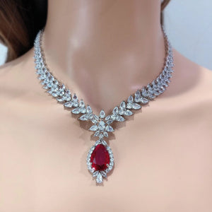 Jan Ruby Cubic Zirconium Necklace