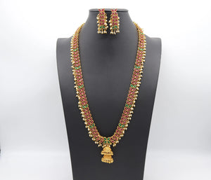 Kemp 24 Inch Ruby Green Mala Necklace