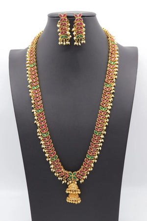 Kemp 24 Inch Ruby Green Mala Necklace
