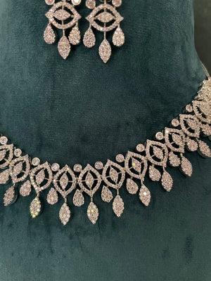 Kim Silver CZ Diamond Necklace