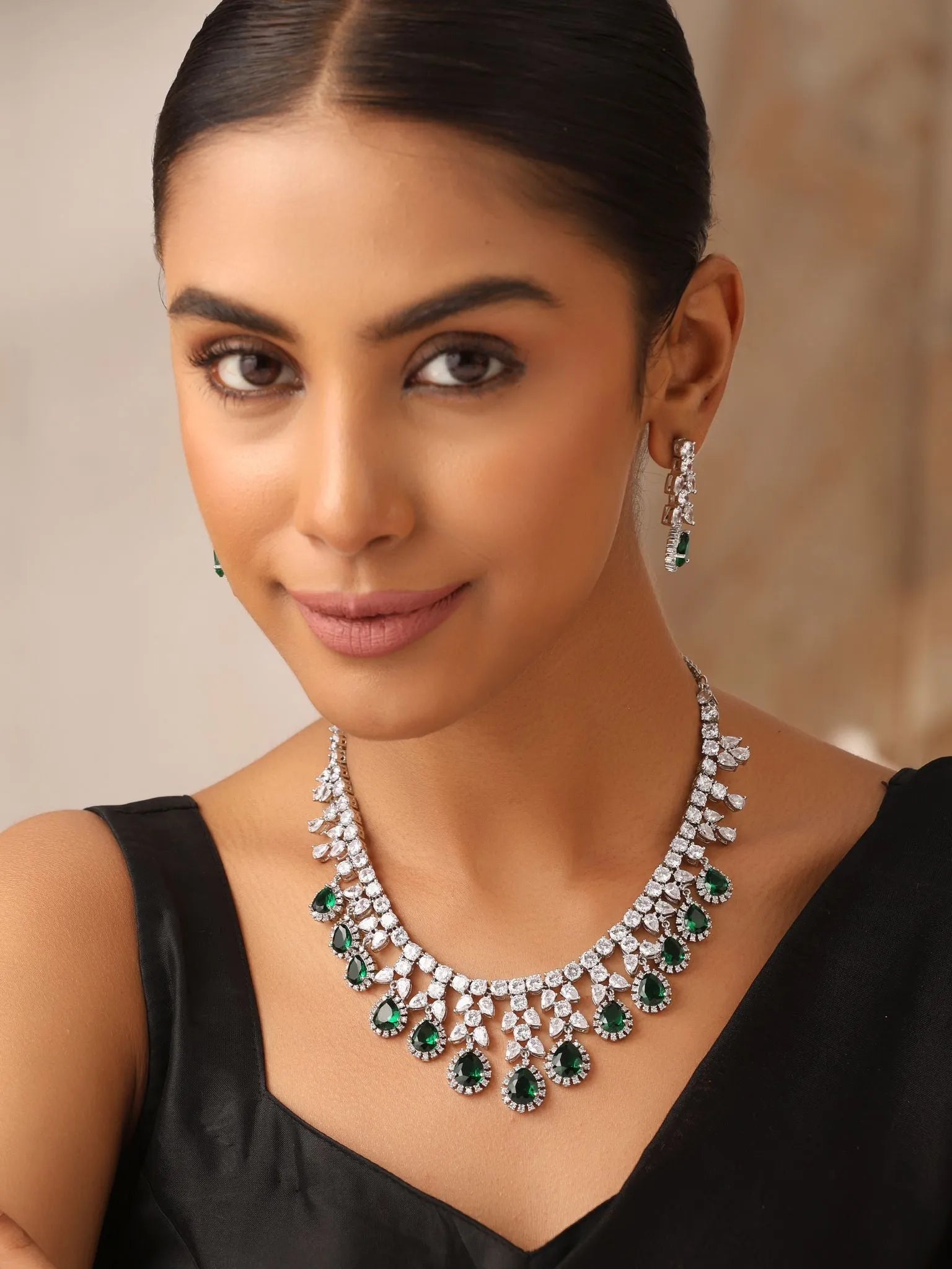 May Emerald Diamond Necklace