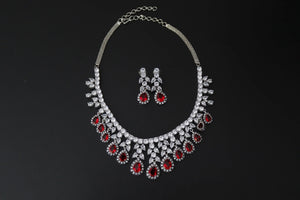 May Ruby CZ Diamond Necklace