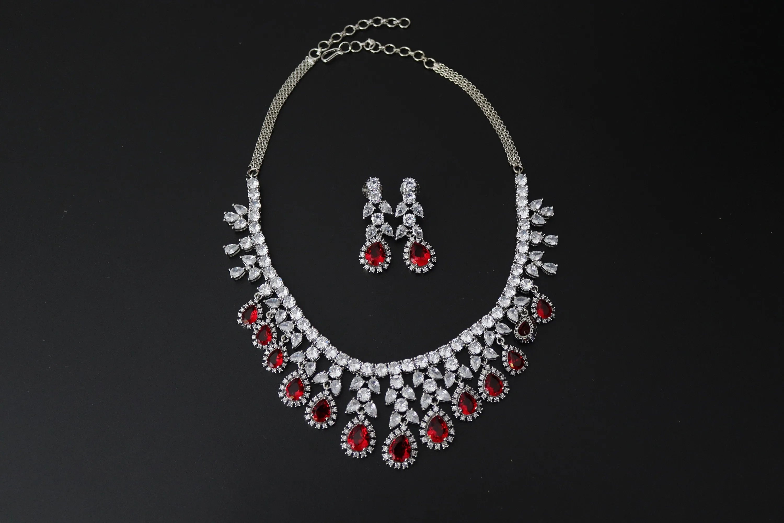 May Ruby CZ Diamond Necklace