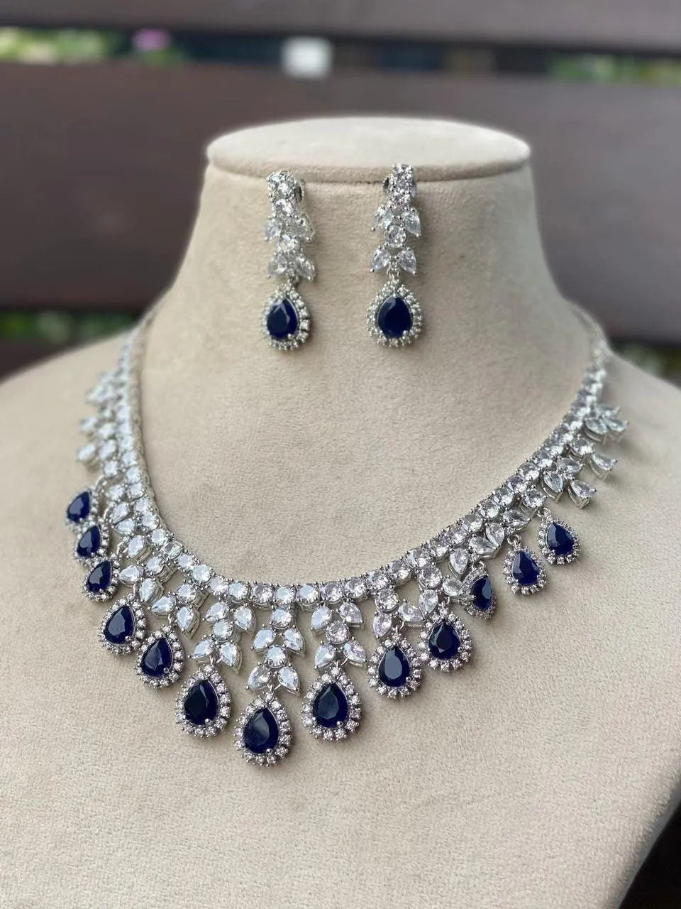 May Sapphire CZ Diamond Necklace
