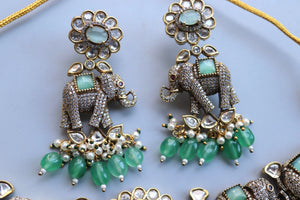 Mint Kundan Choker Necklace