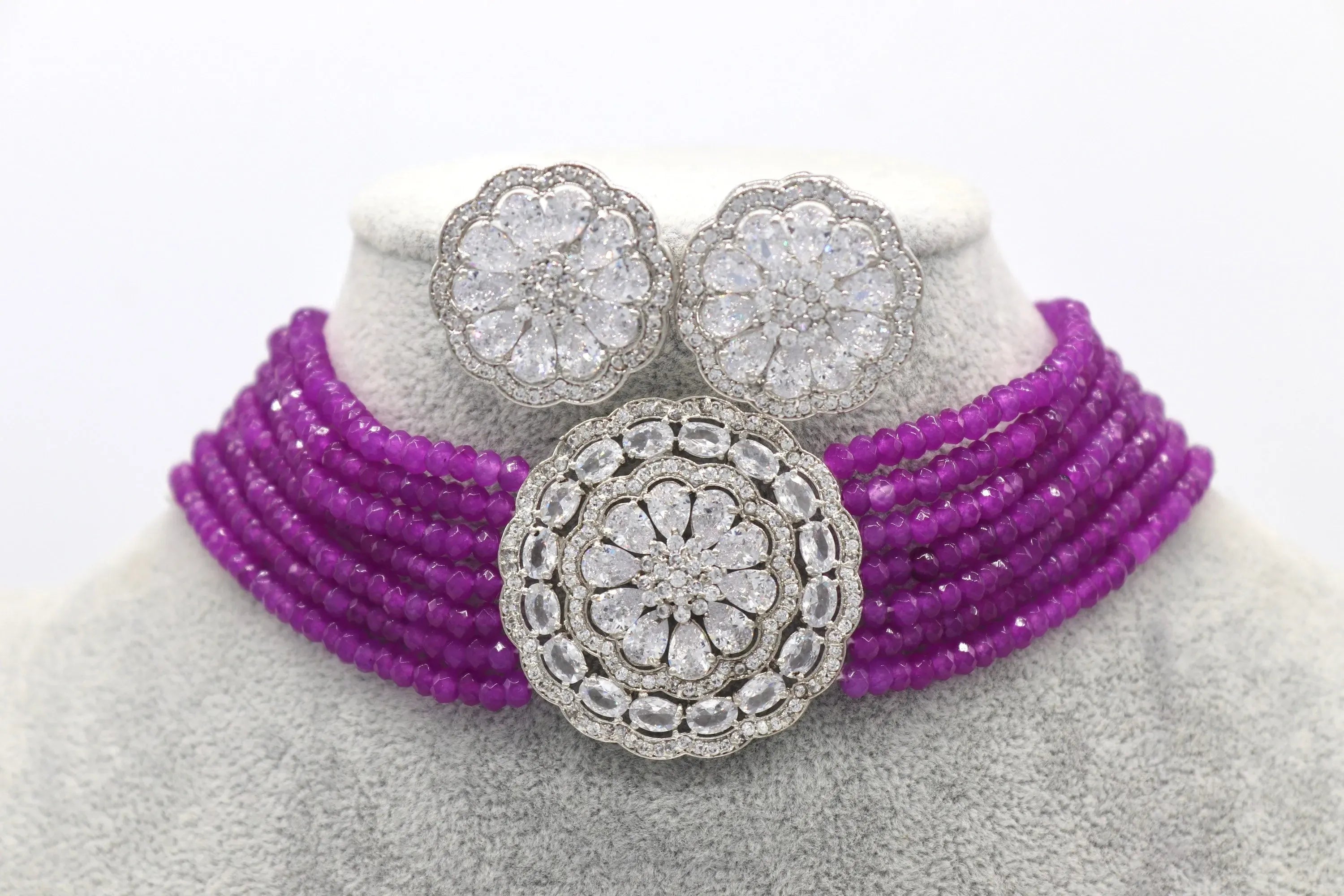 Mona Purple Silver Choker