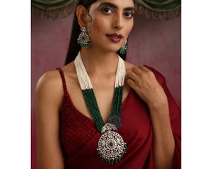 Rang Emerald Victorian Long Necklace