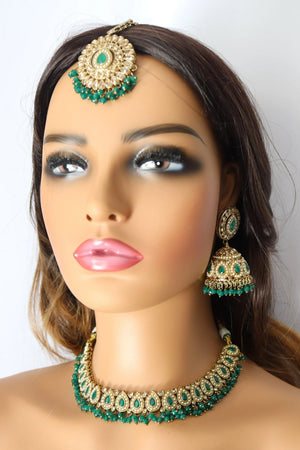 Simi Emerald Green Polki Necklace
