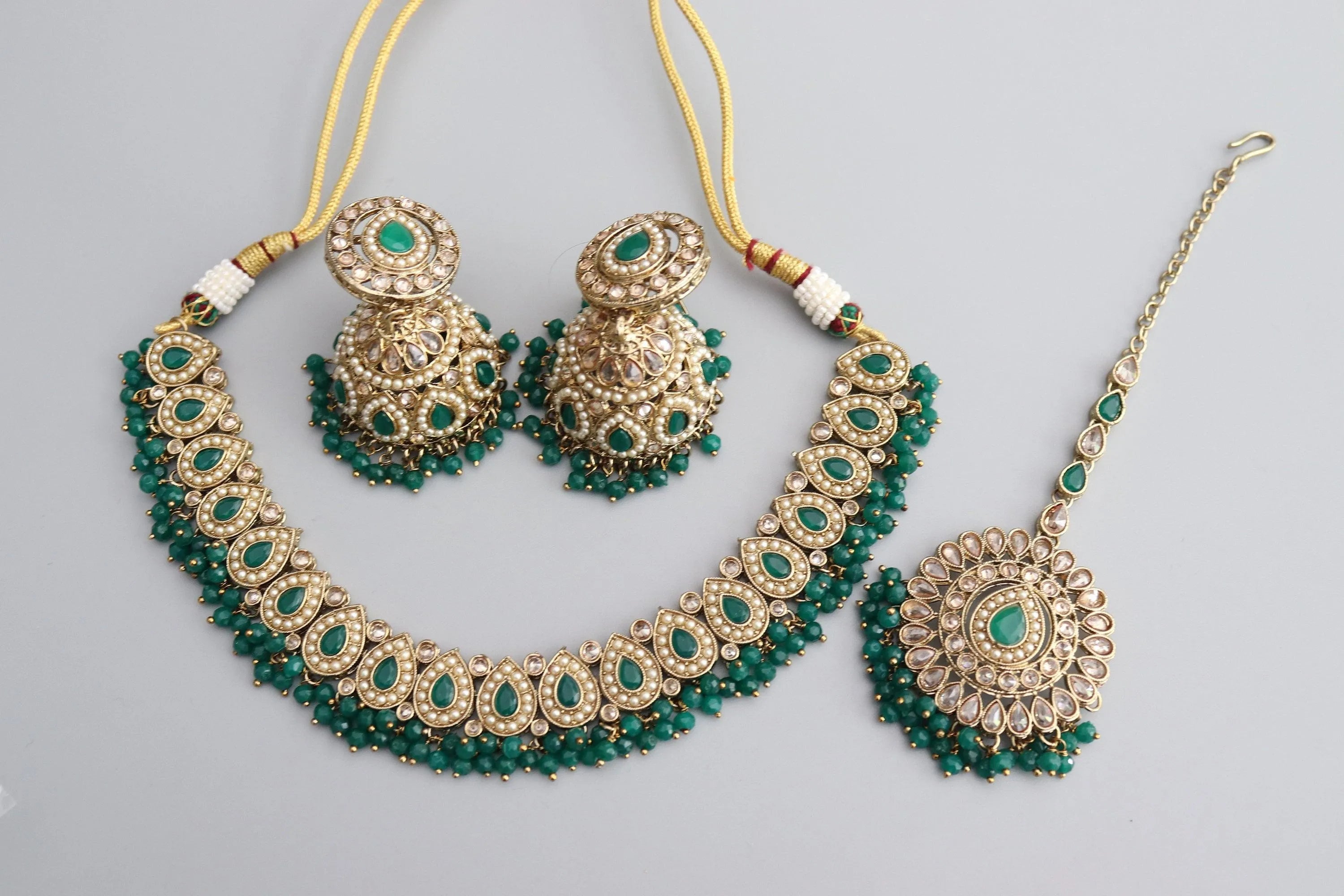 Simi Emerald Green Polki Necklace
