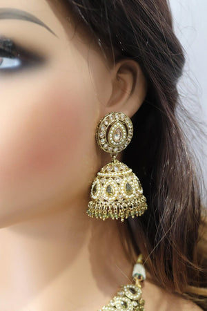 Simi Mehendi Green Peridot Gold Polki Necklace
