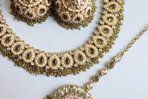 Simi Mehendi Green Peridot Gold Polki Necklace