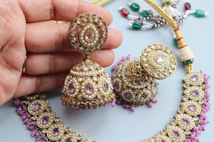 Simi Purple Polki Necklace