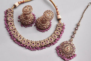 Simi Purple Polki Necklace