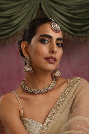 Simi Purple Polki Necklace