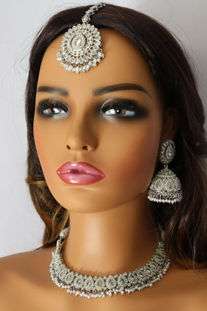 Simi Silver Polki Necklace
