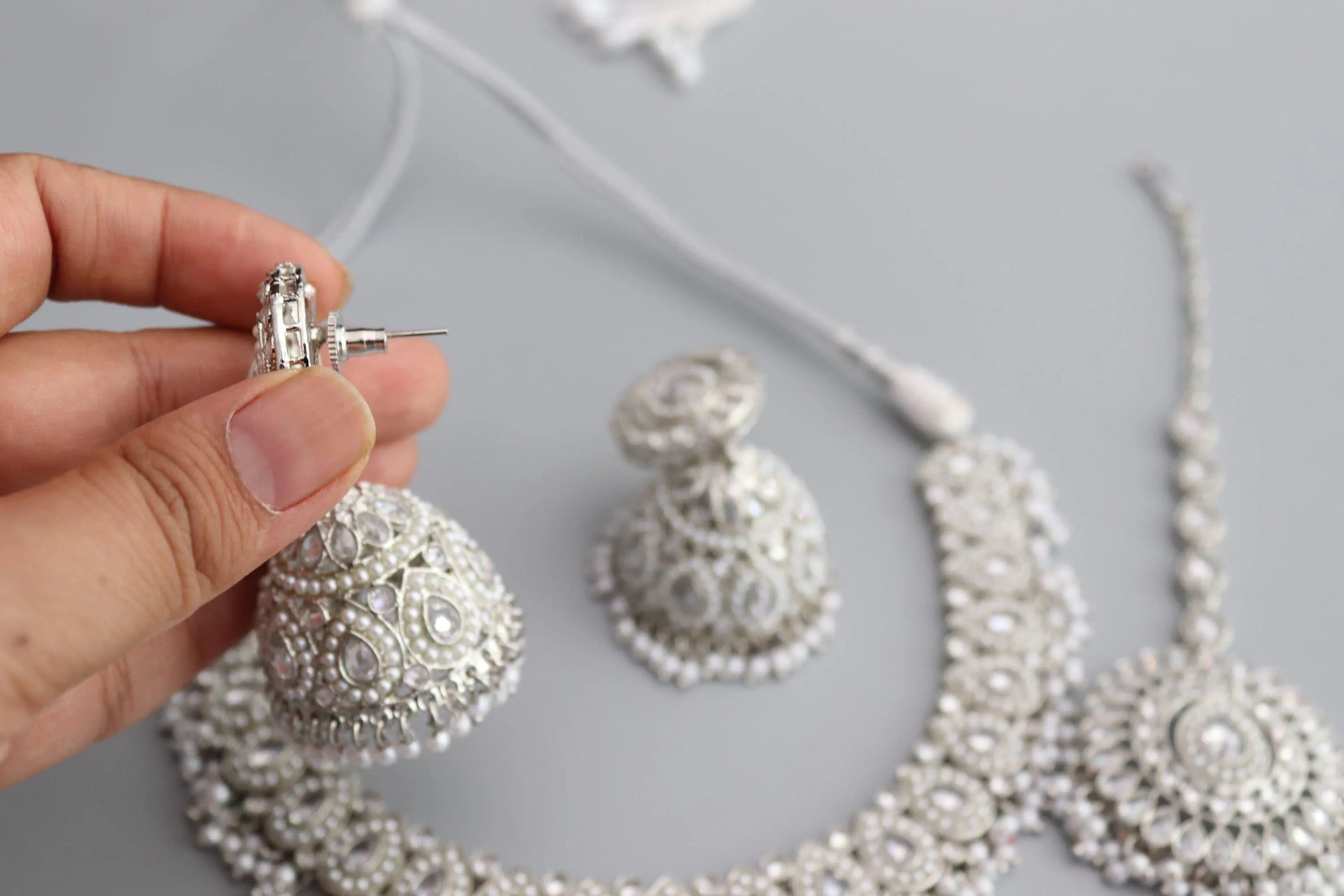 Simi Silver Polki Necklace