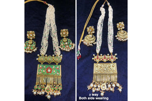 GlambyRivaaz Necklaces Two Way Both Side Fine Kundan Long Necklace