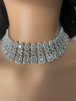 White Diamond Choker Necklace