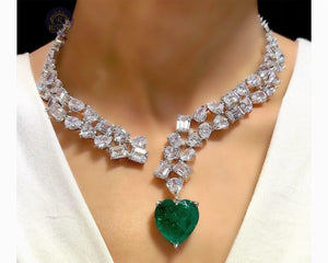 Zaria Emerald Baguette Collar Set