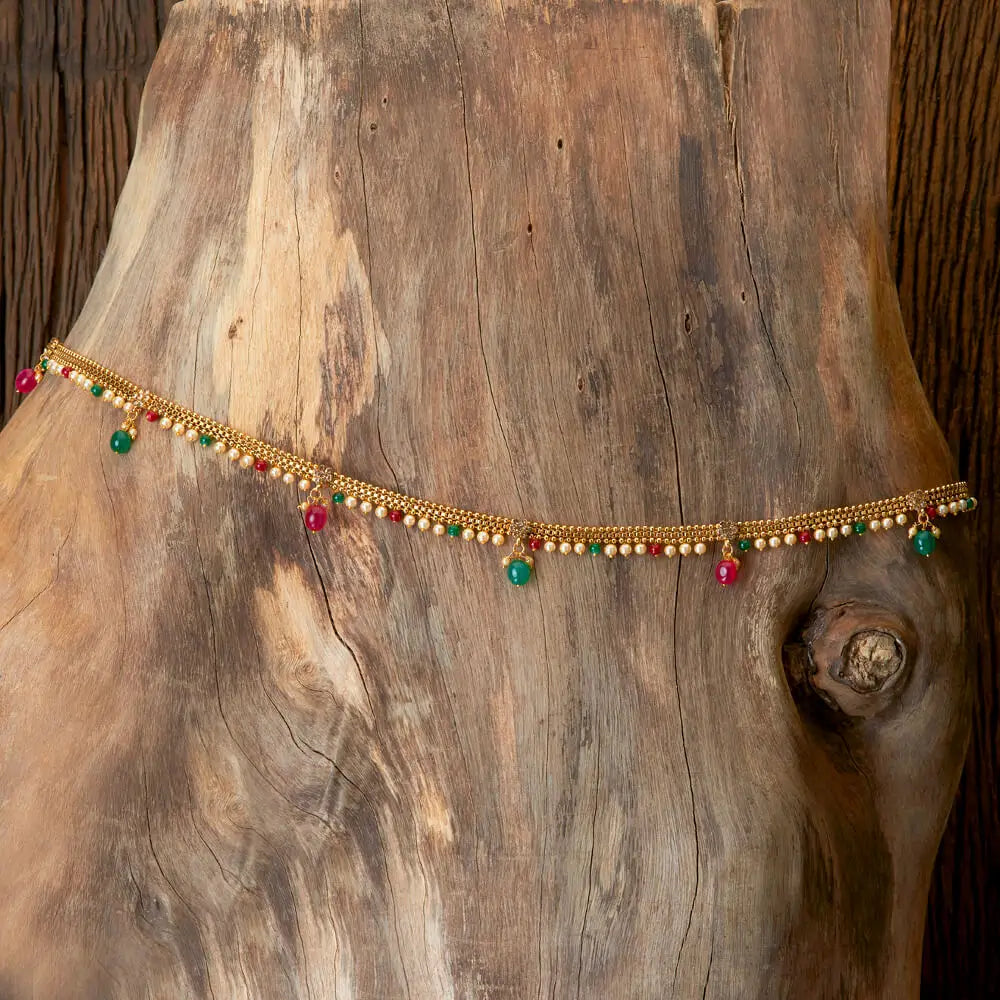 Pearl Waist Chain (Kamarbandh) – Gold Waist Belt for Saree & Lehenga